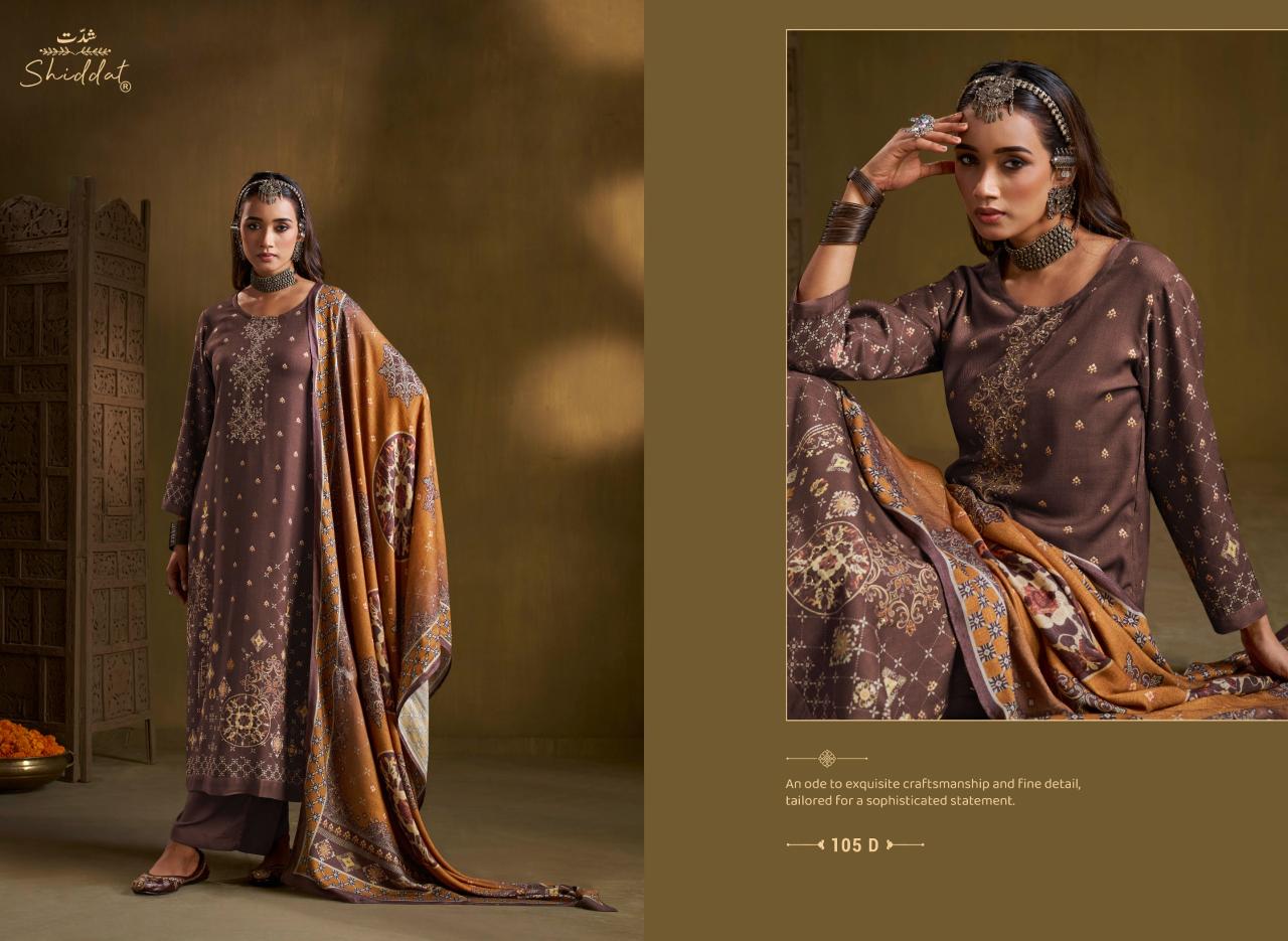 Shiddat Calista 105 catalog wholesale unstitched salwar kameez suppliers