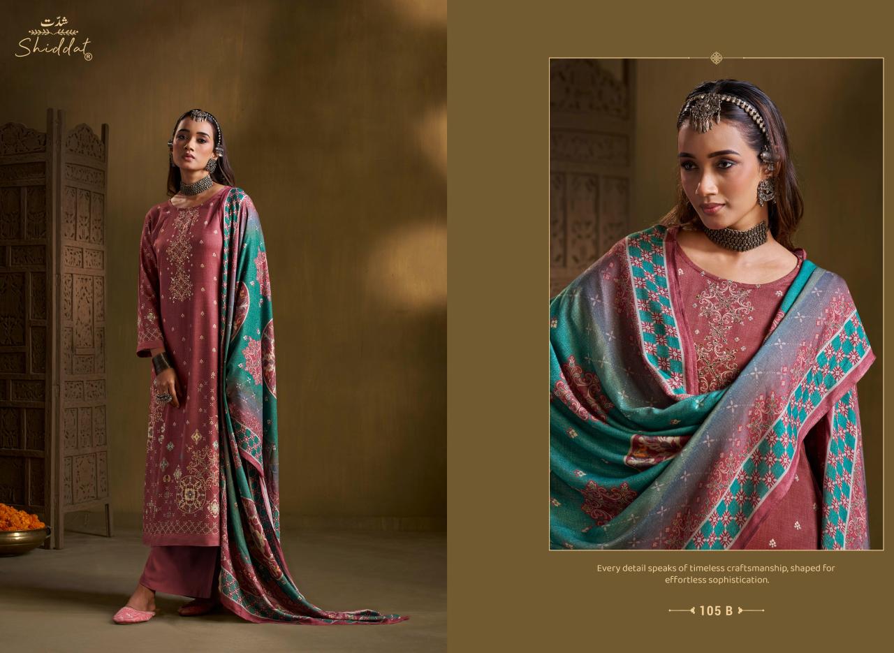 Shiddat Calista 105 catalog wholesale unstitched salwar kameez suppliers