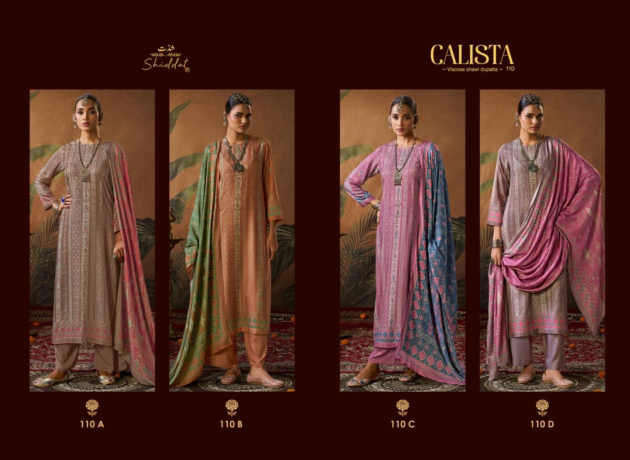 Shiddat Calista 110 catalog wholesale pure linen salwar kameez
