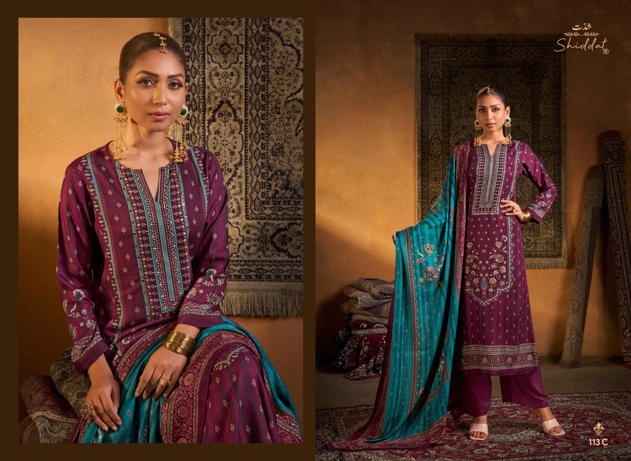 Shiddat Calista 113 catalog designer salwar kameez wholesale in surat