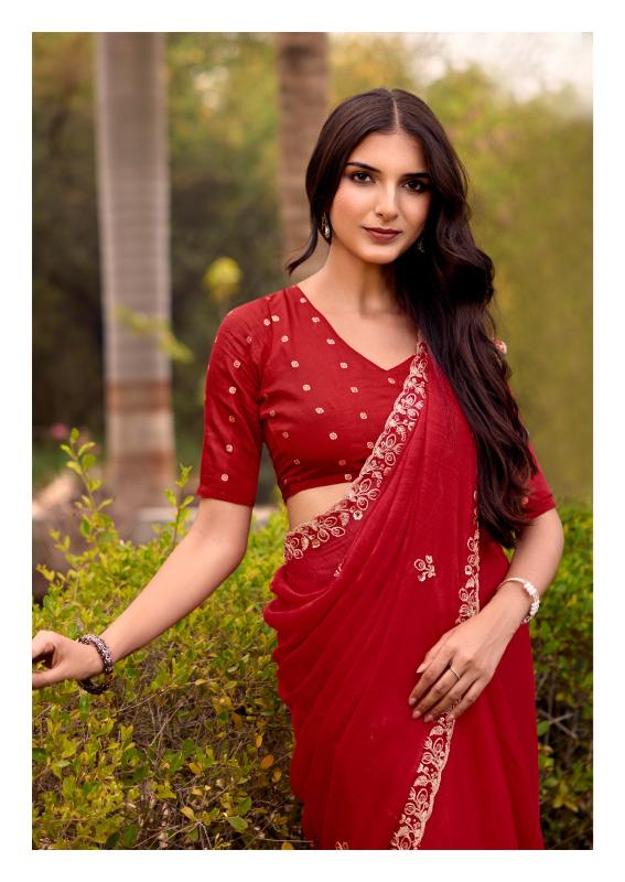 Stavan Jeyu catalog pure chiffon sarees wholesale
