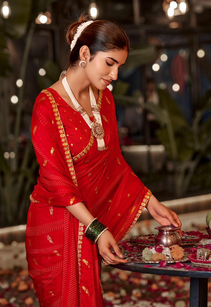 Stavan Suhagan catalog embroidery saree wholesale