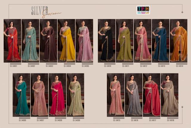 Tfh Silver Screen 24 catalog designer saree wholesale market in surat