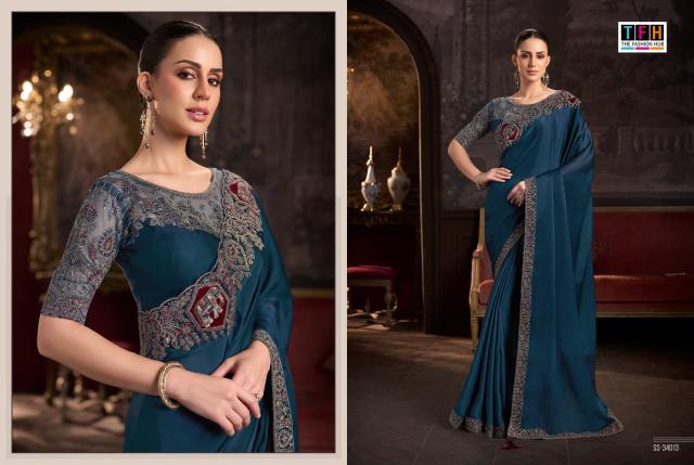 Tfh Silver Screen 24 catalog designer saree wholesale market in surat
