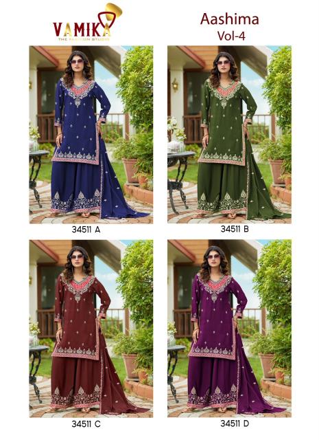 Vamika Ashima Vol 4 (D.NO.34511A to 34511D) catalog bapu market wholesale kurti market jaipur