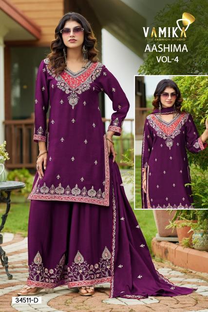 Vamika Ashima Vol 4 (D.NO.34511A to 34511D) catalog bapu market wholesale kurti market jaipur