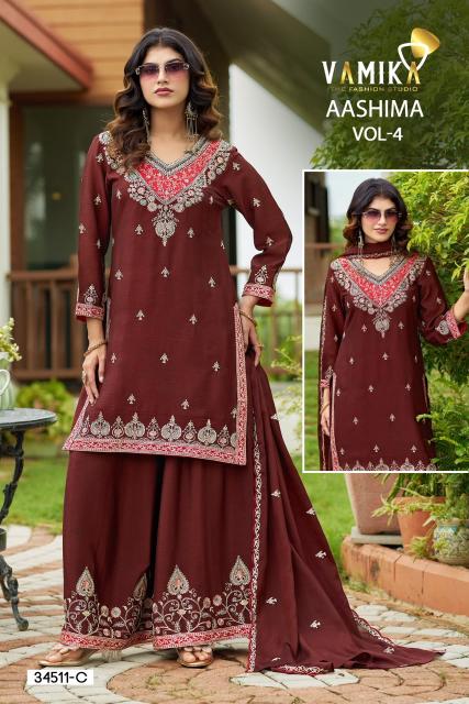 Vamika Ashima Vol 4 (D.NO.34511A to 34511D) catalog bapu market wholesale kurti market jaipur