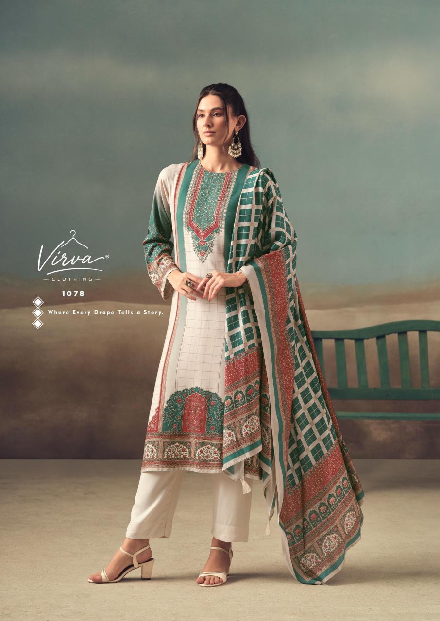 Virva Saaz catalog designer dress materials wholesale