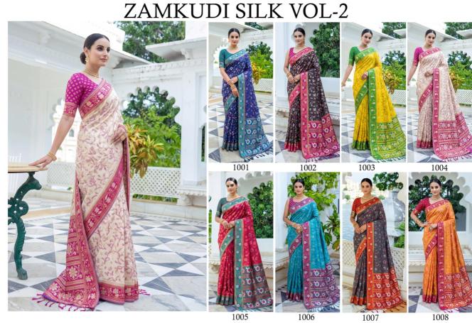 ZAMKUDI VOL 2 by SHREE SHYAM FASHION fancy designer Soft Silk fabric saree wholesale with Fancy latkan