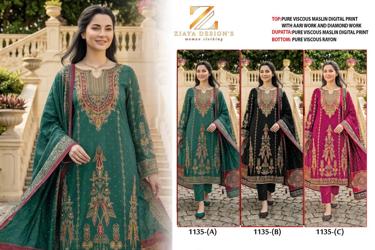 Ziaya 1135 catalog online pakistani suits wholesale