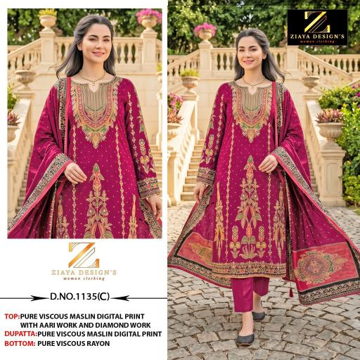 Ziaya 1135 catalog online pakistani suits wholesale