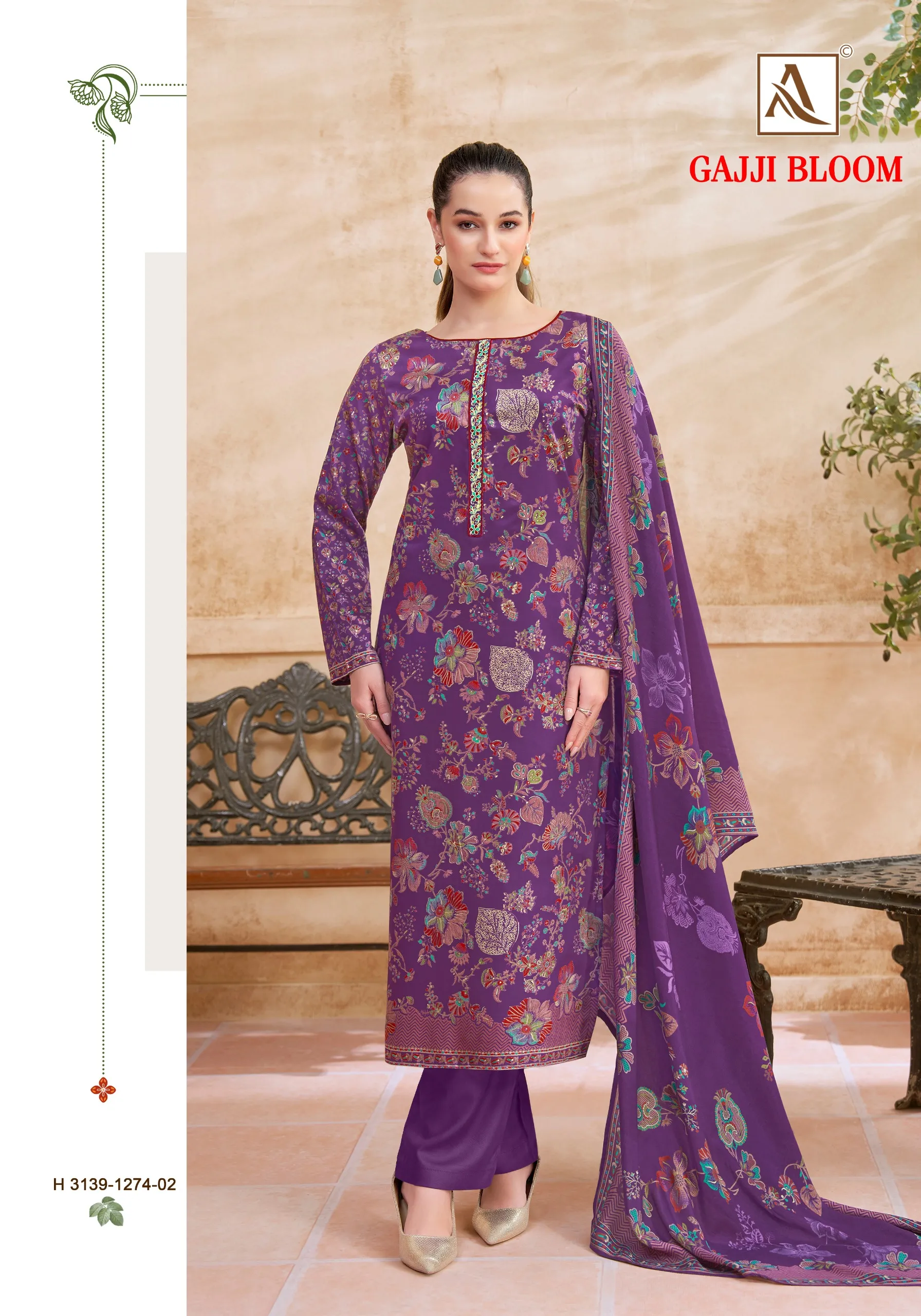 Alok Gajji Bloom catalog wholesale ladies dress material suppliers in chennai