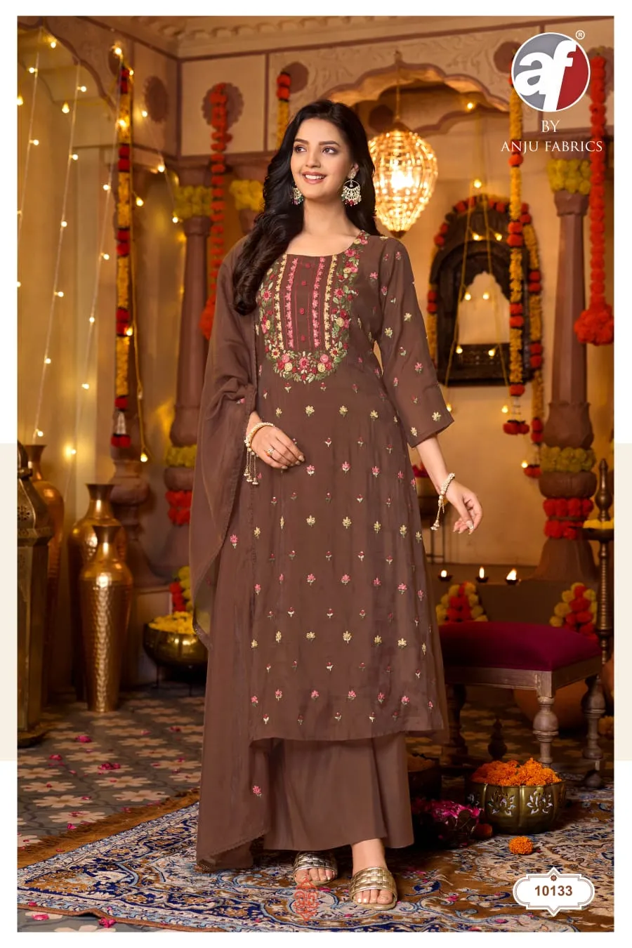 Anju Fabrics Sakhi catalog bulk wholesale kurtis 