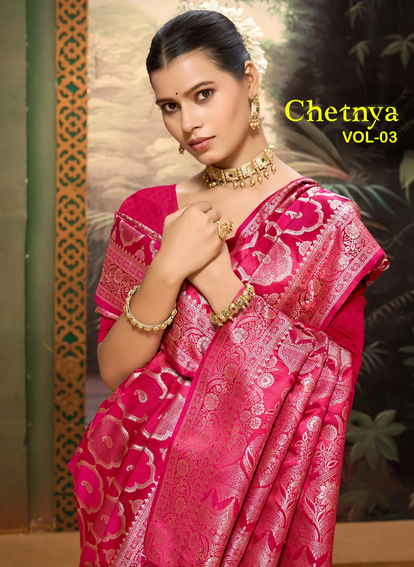 Bunawat - CHETNYA VOL-03 Sangam Prints Satin Silk Woven Work Traditional Saree