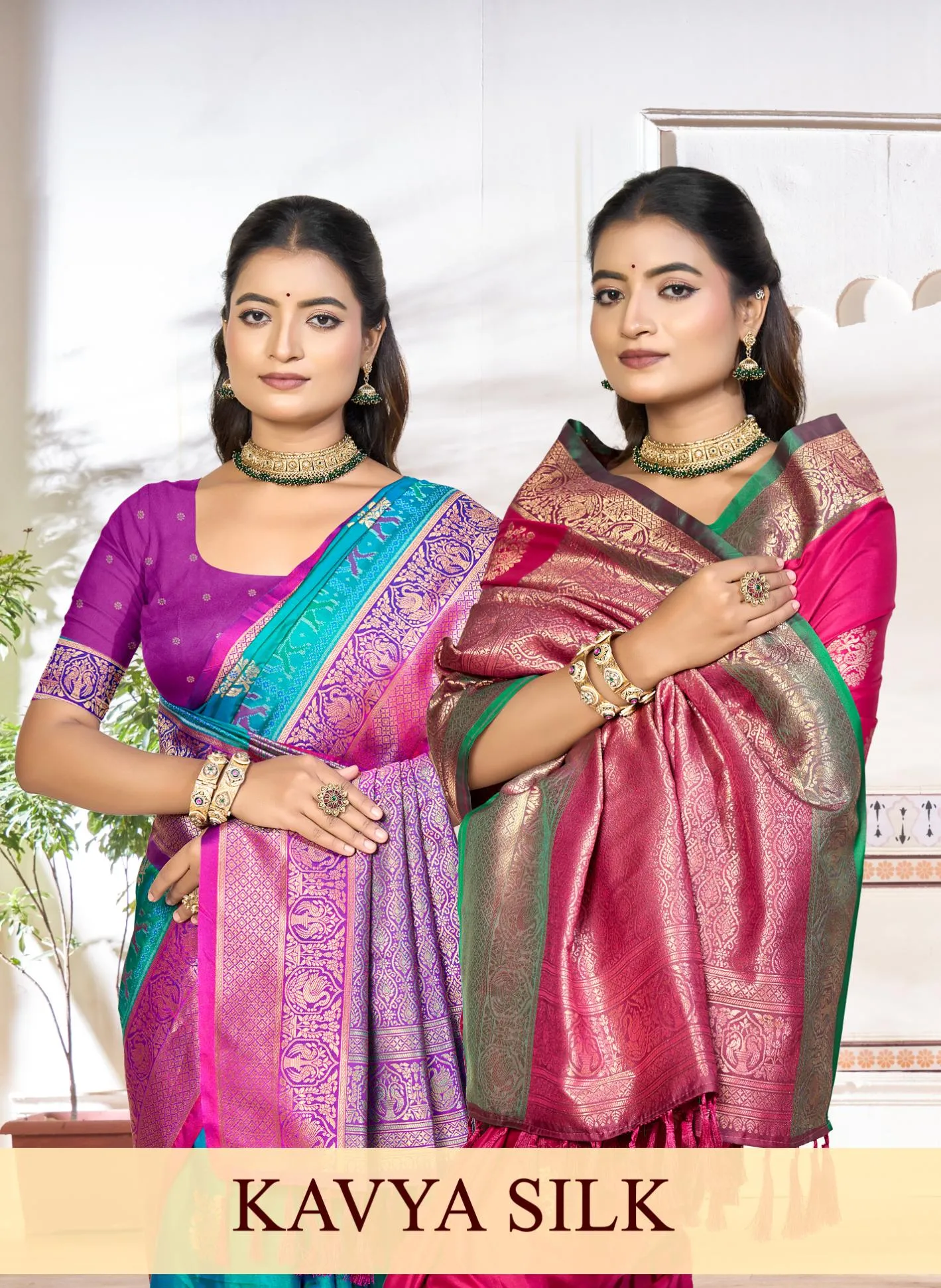 Bunawat - KAVYA SILK Sangam Prints Soft Silk Woven Work Traditional Saree