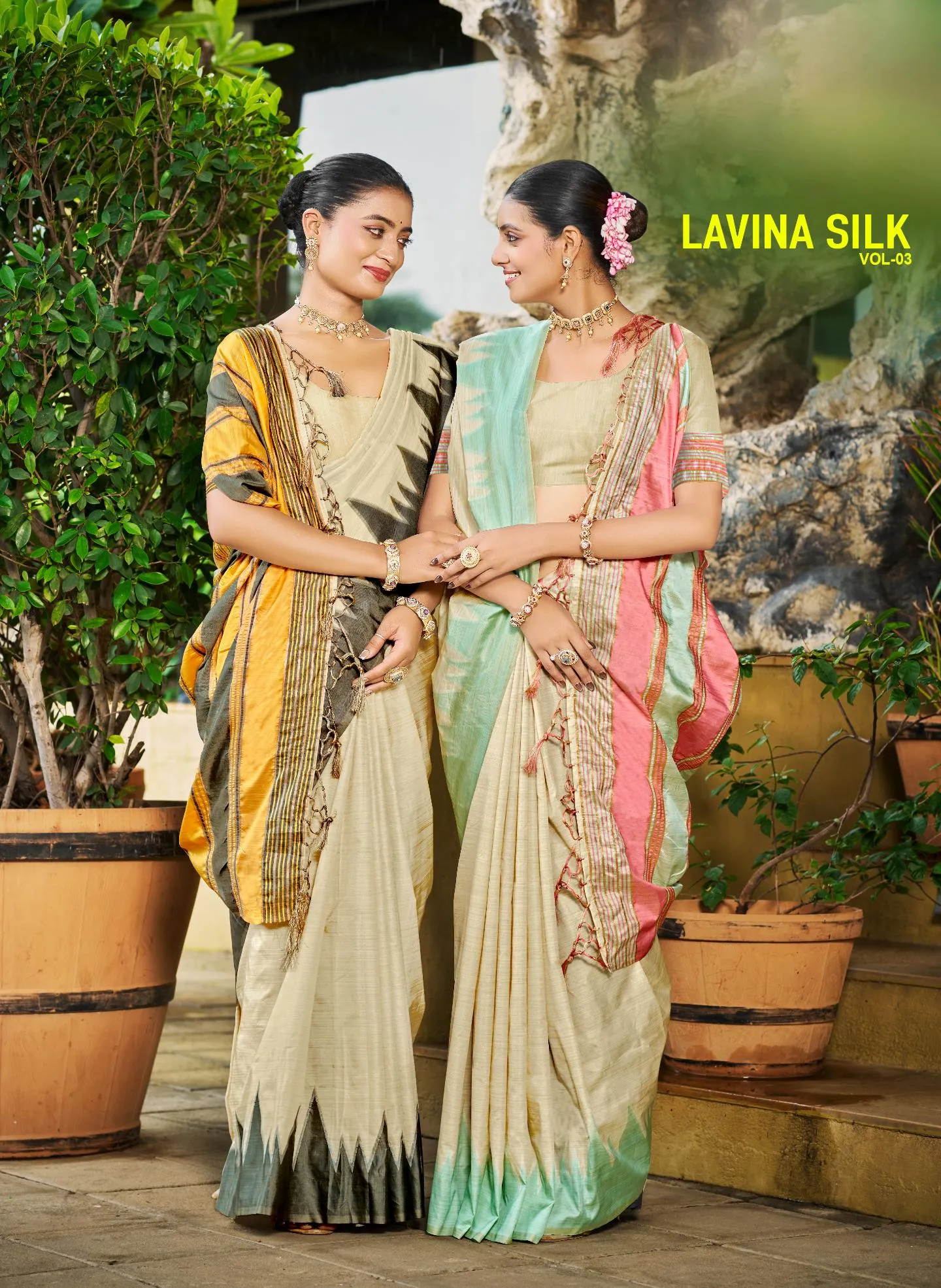 Bunawat - LAVINA SILK-03 Sangam Prints Slub Silk Woven Work Traditional Saree