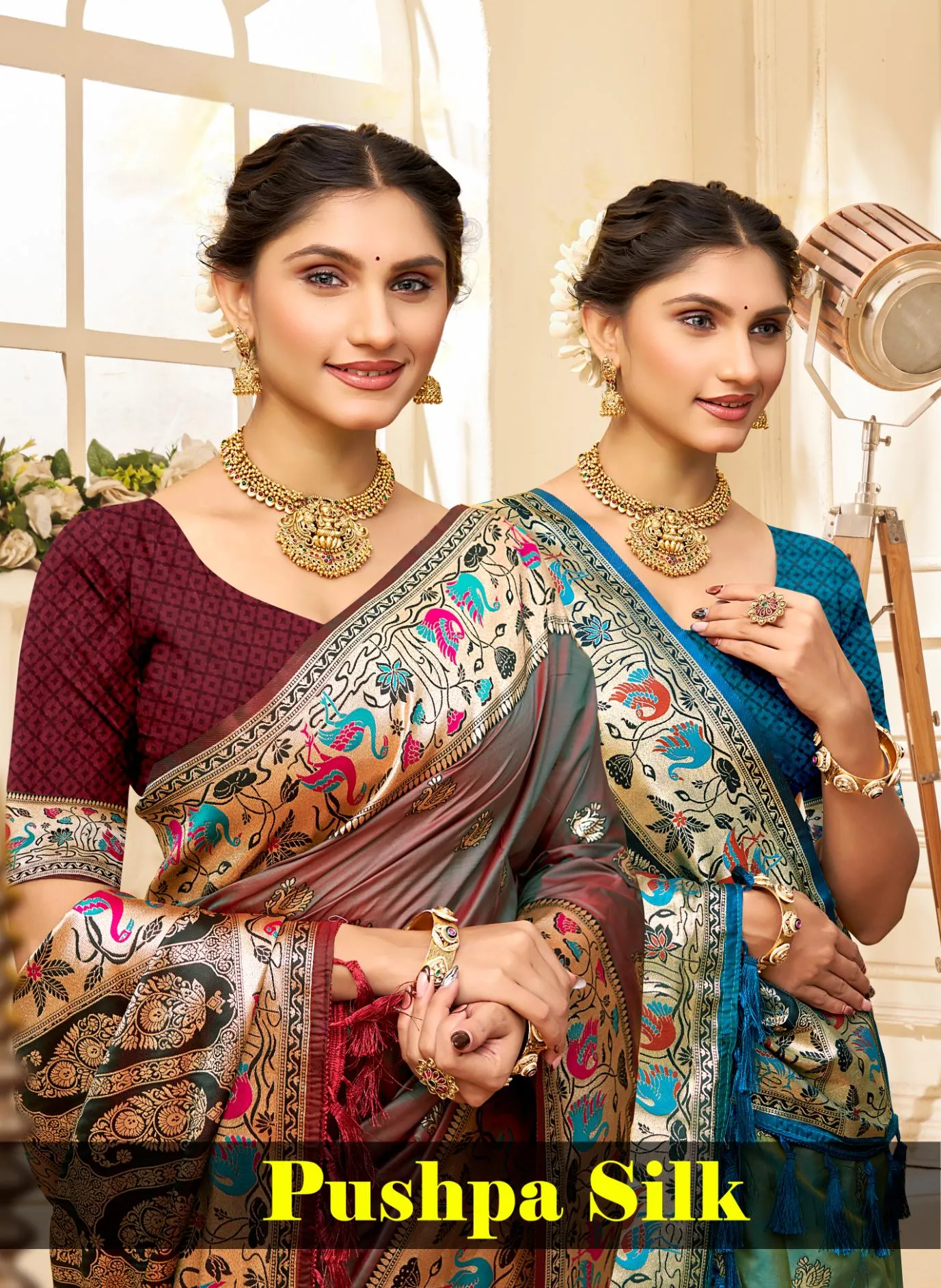 Bunawat - Pushpa SIlk Sangam Prints Silk Woven Work Traditional Saree