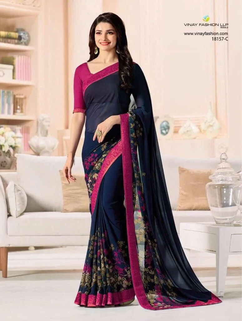 Dazira GC vol 59 catalog plain georgette sarees wholesale