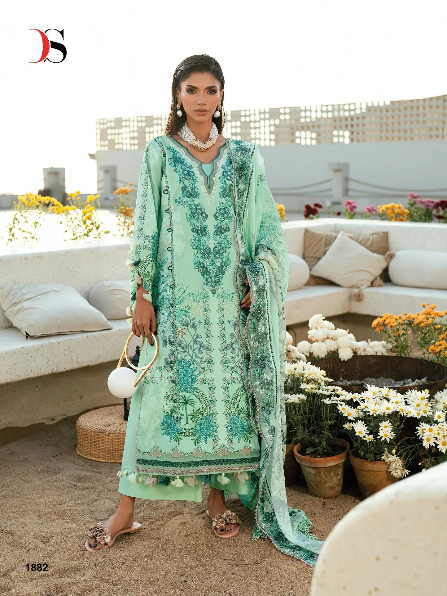 Deepsy Jade Needle Wonder 25 Vol 6 Cotton Dupatta catalog pakistani ladies suits wholesale
