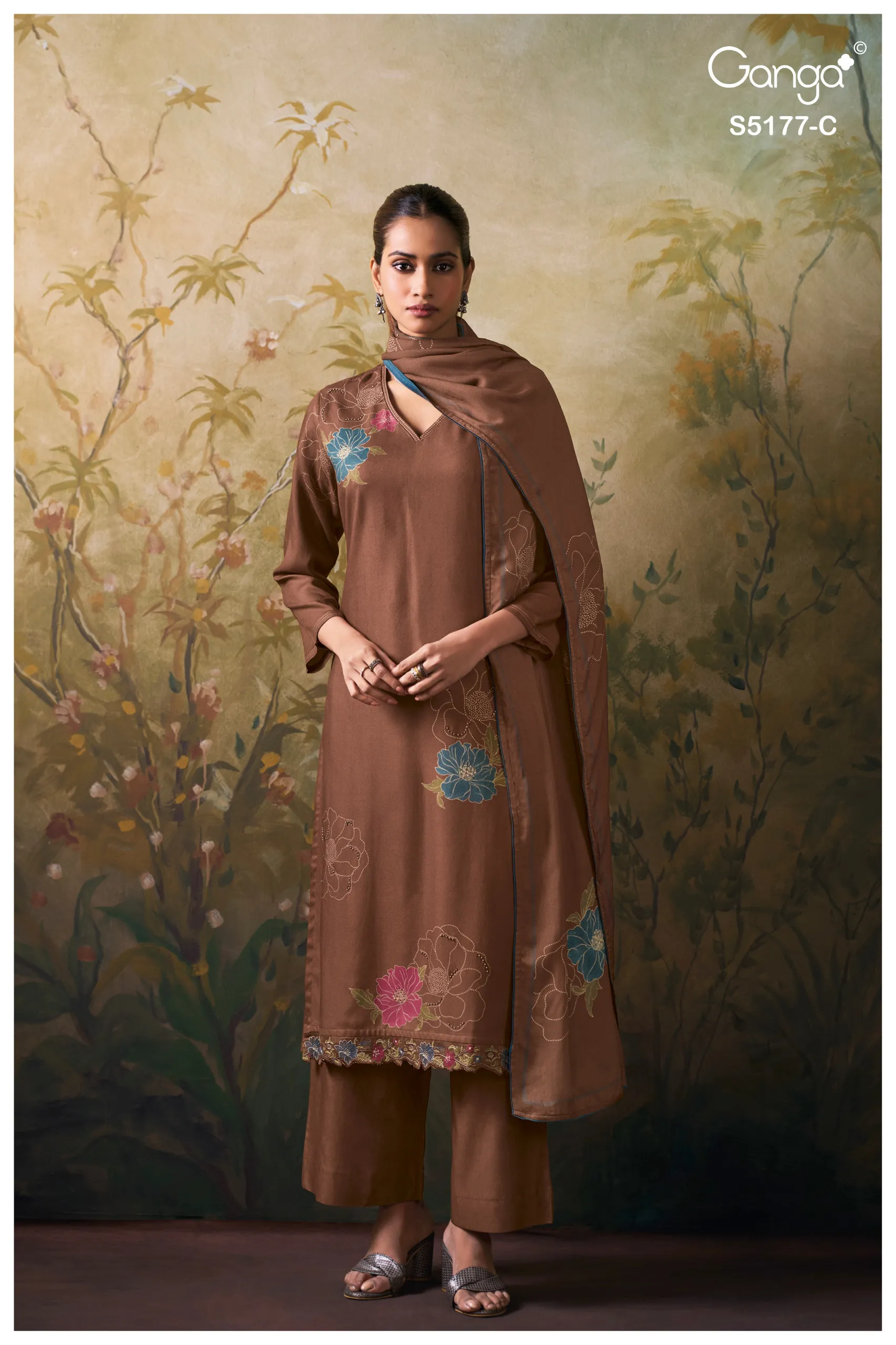 Ganga Erem 5177 catalog straight salwar kameez wholesale