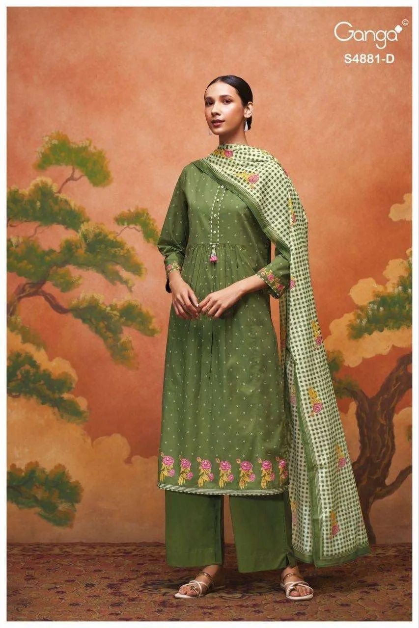 Ganga Kivika 4881 catalog ludhiyana design salwar kameez wholesale exporter