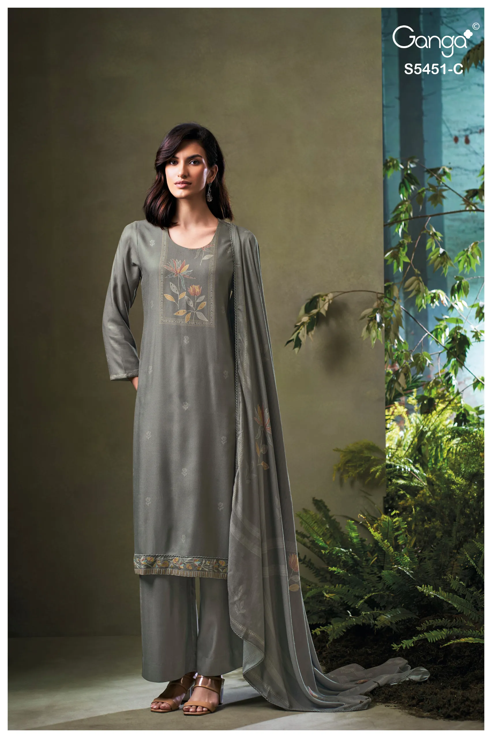 Ganga Nasreen 5451 catalog wholesale suppliers of salwar kameez in surat gujarat