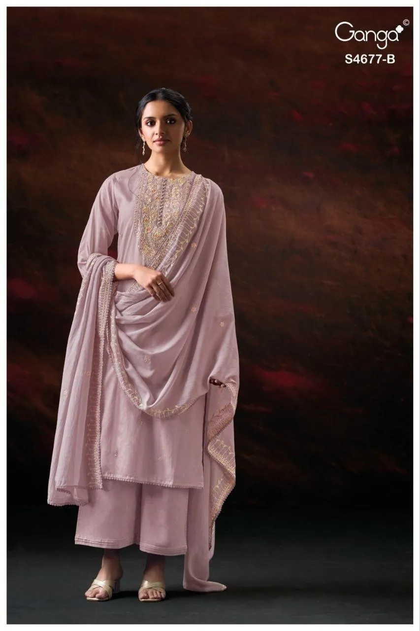 Ganga Prishael 4677 catalog wholesale salwar kameez surat