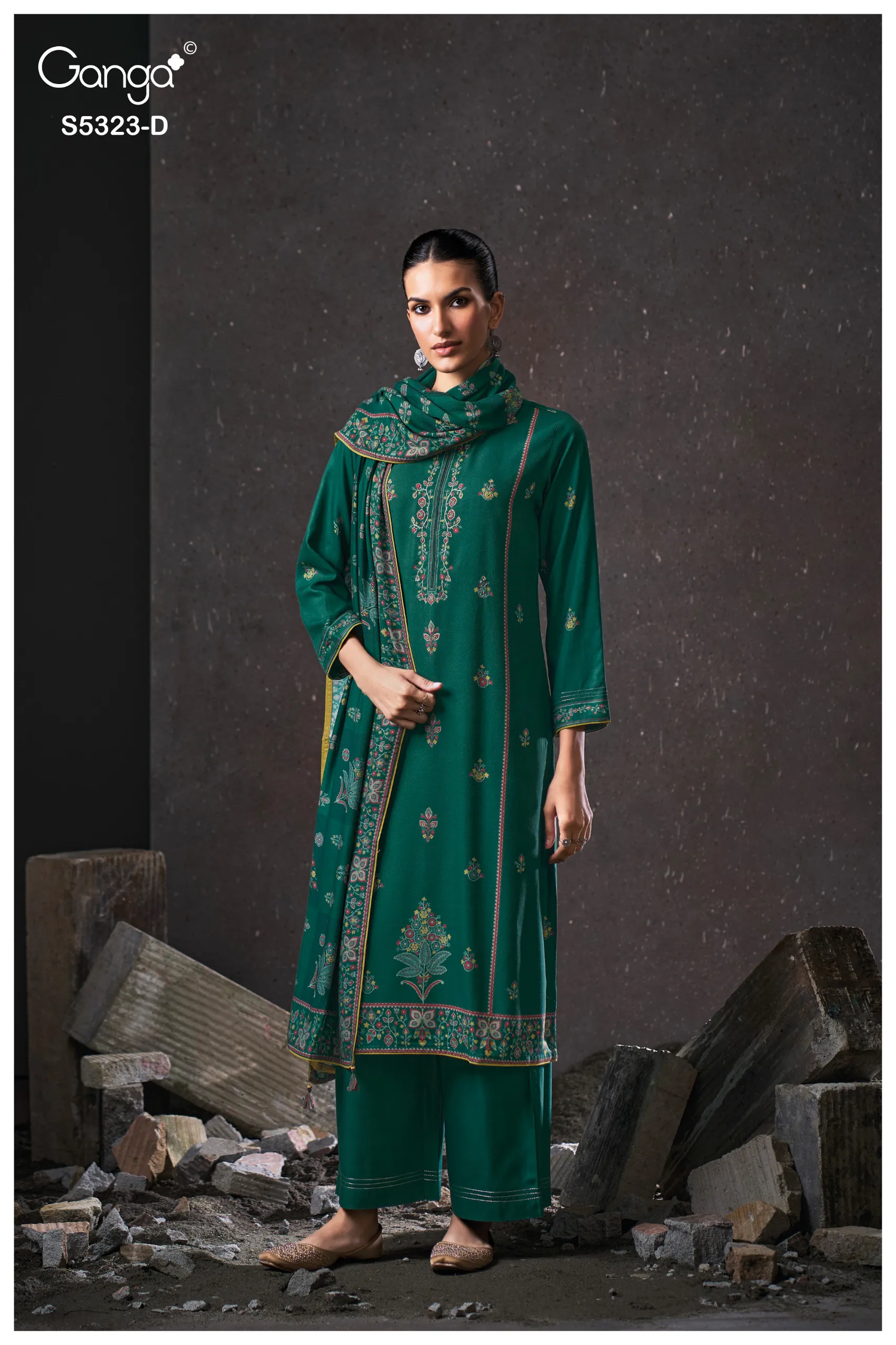 Ganga Yukta 5323 catalog unstitched heavy salwar kameez in jaipur wholesale with price
