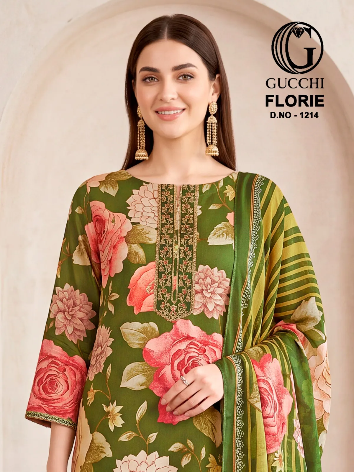 Gucchi Florie 1214 catalog wholesale unstitched salwar kameez material in bangalore