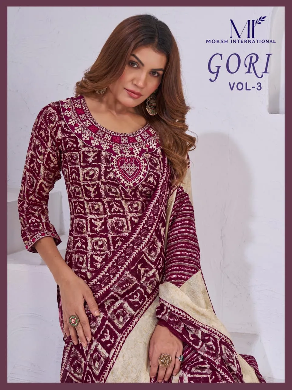Moksh International Gori vol 3 catalog wholesale kurti pant set