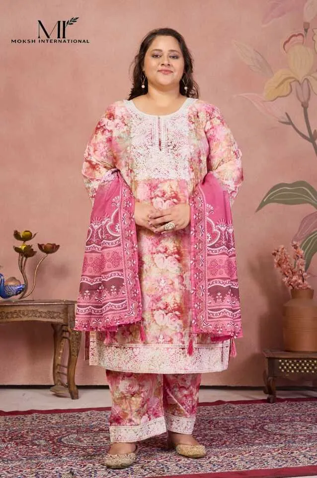 Moksh International Plus Size Cotton Sakhi vol 1 catalog plus size kurtis wholesale india
