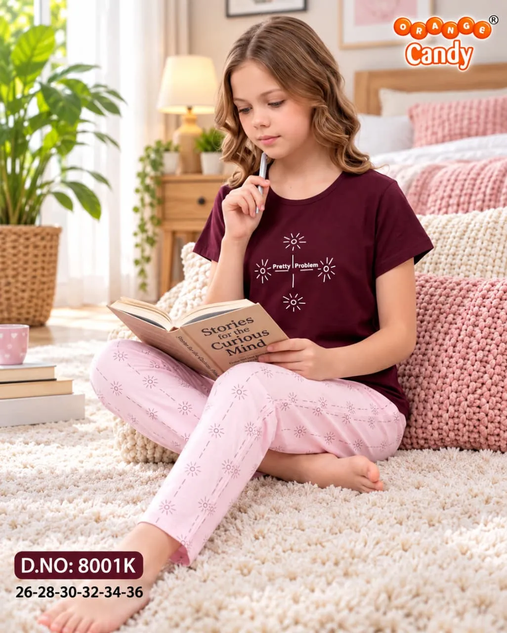 Orange Candy 8001 catalog night wear dress for kids