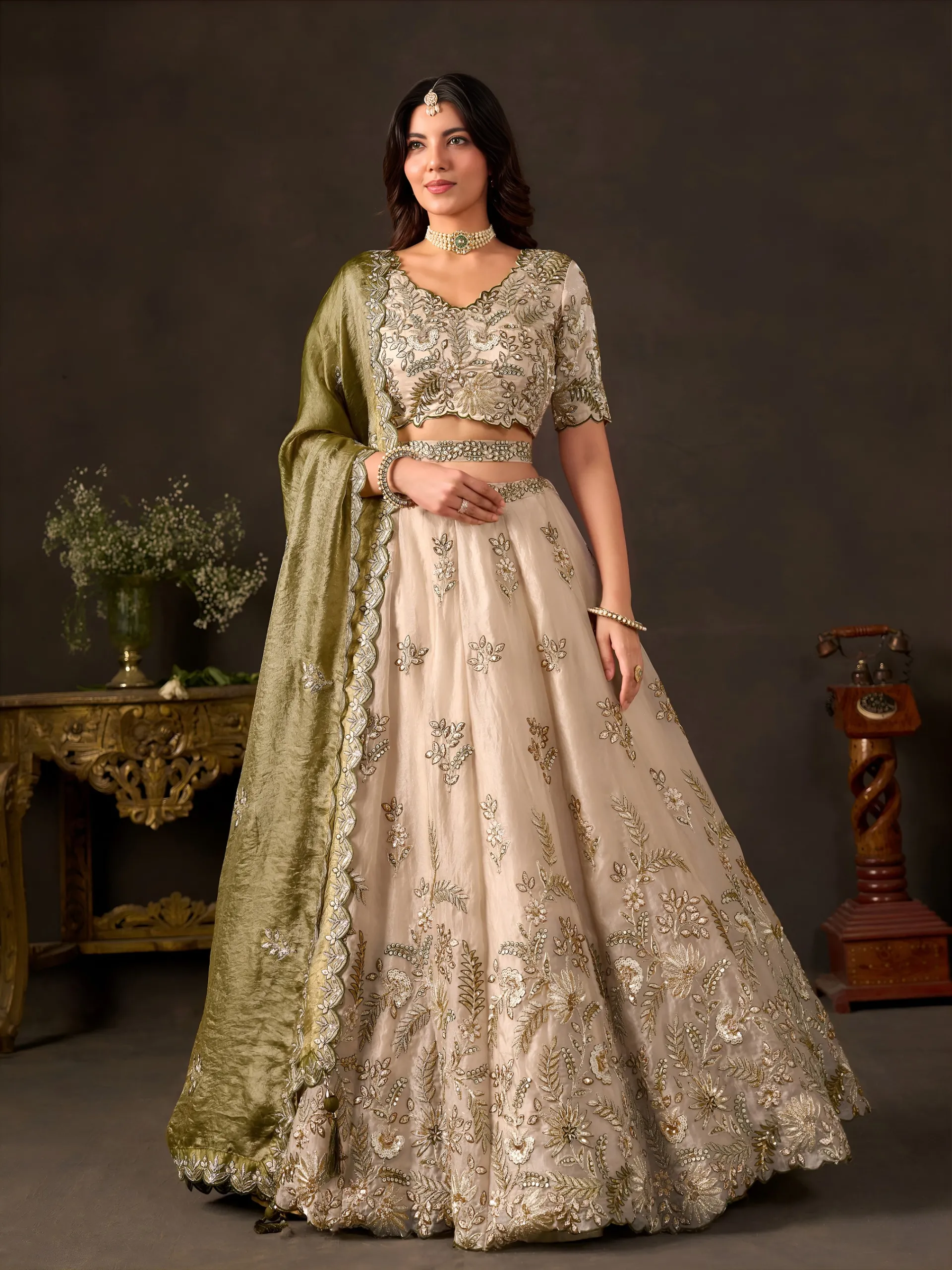 Sabella 6019 Olive Gold catalog lehenga wholesale shops in mumbai