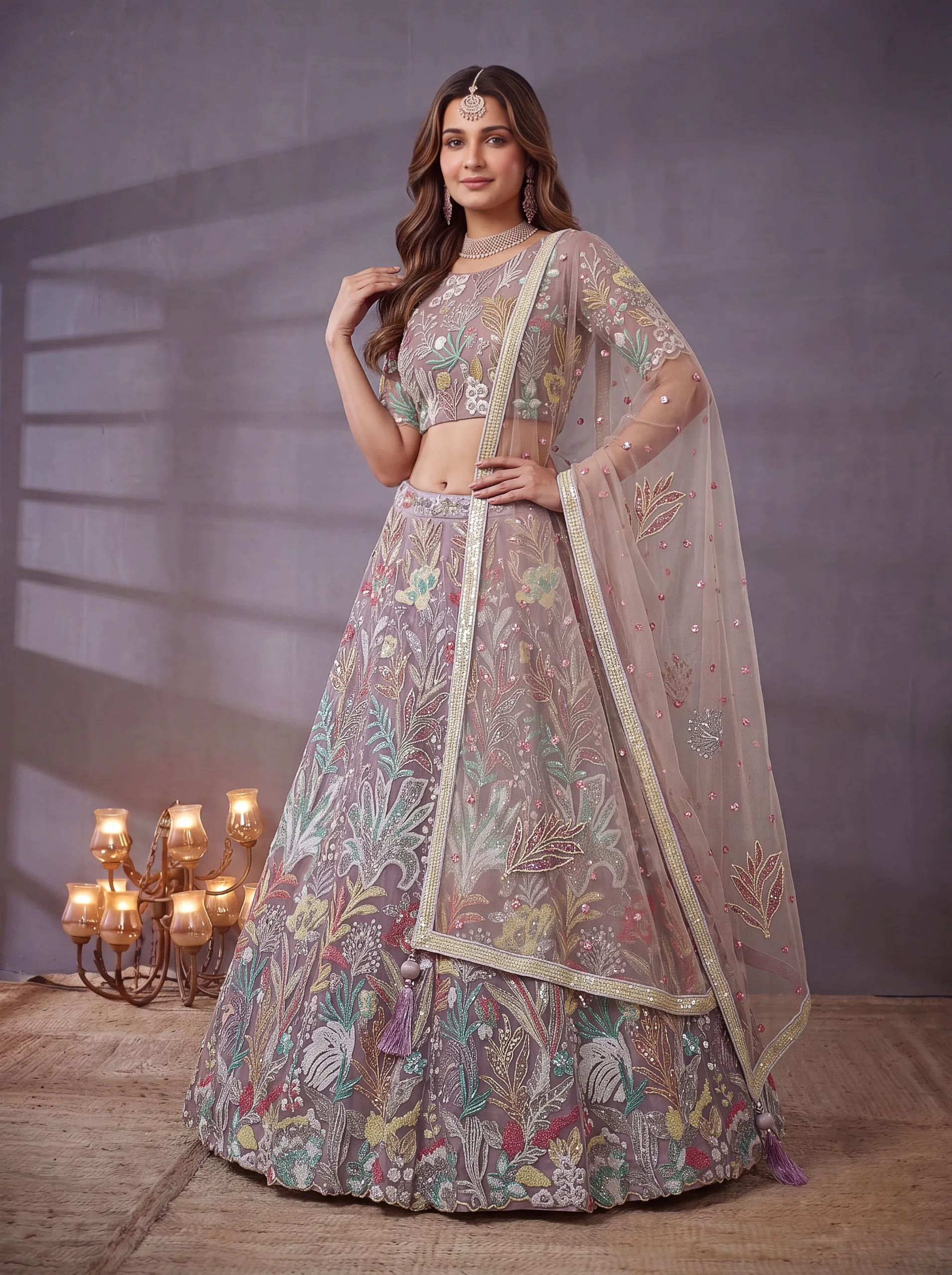 Sabella 6032 Lavender catalog lehenga replicas wholesale buy