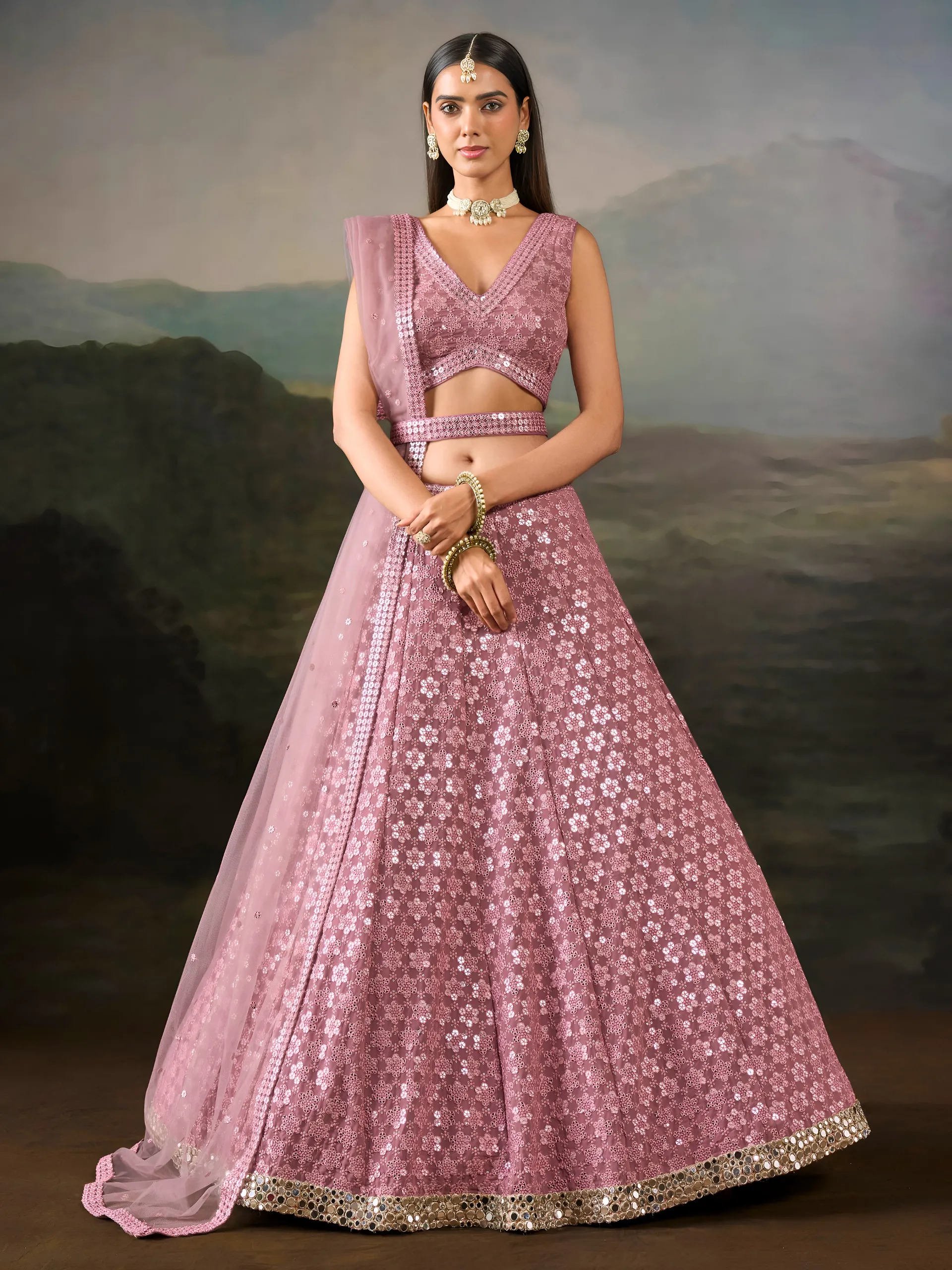 Sabella 7087 Pink catalog lehenga wholesaler in sadar bazar delhi