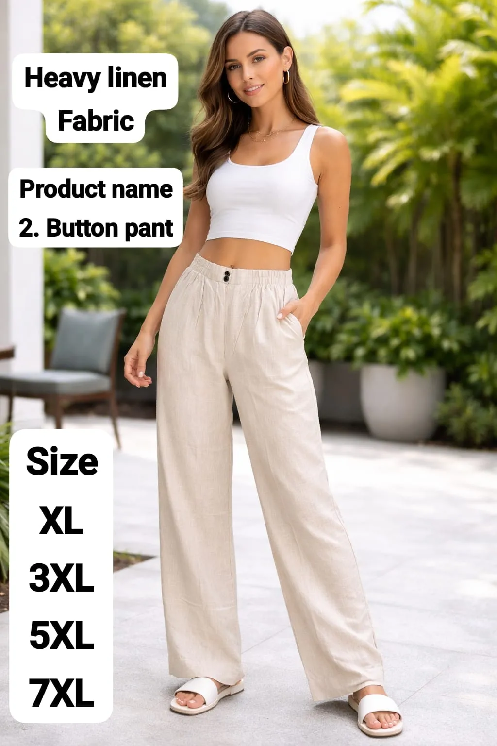 Sabella Button pant catalog Premium Heavy Linen pants