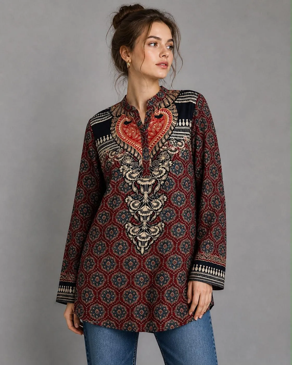 Sabella Pure Natural Crep vol 4 catalog Ladies Printed Shirt Wholesale