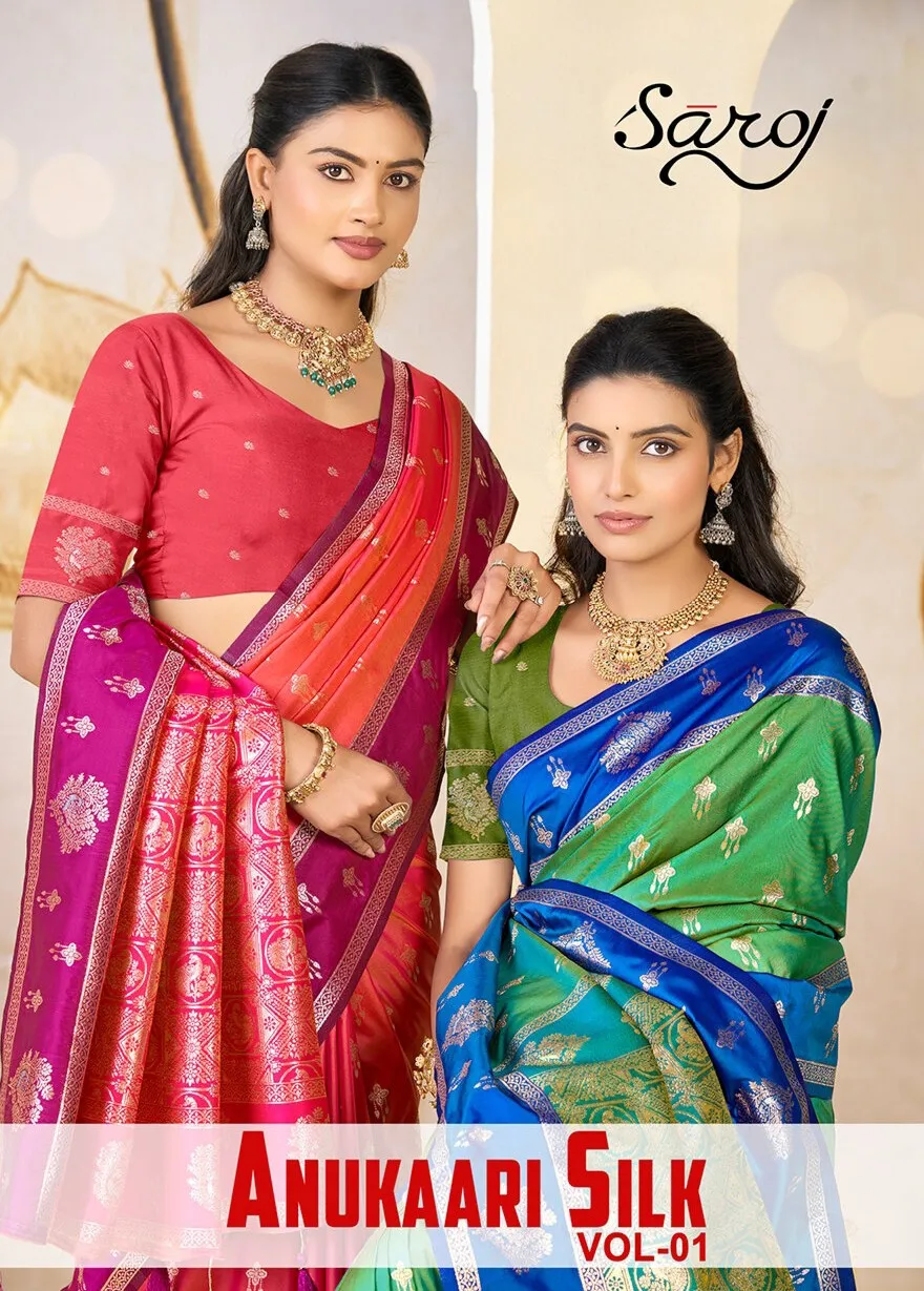 Saroj Anukaari silk vol.1 Pure silk saree in surat price wholesale