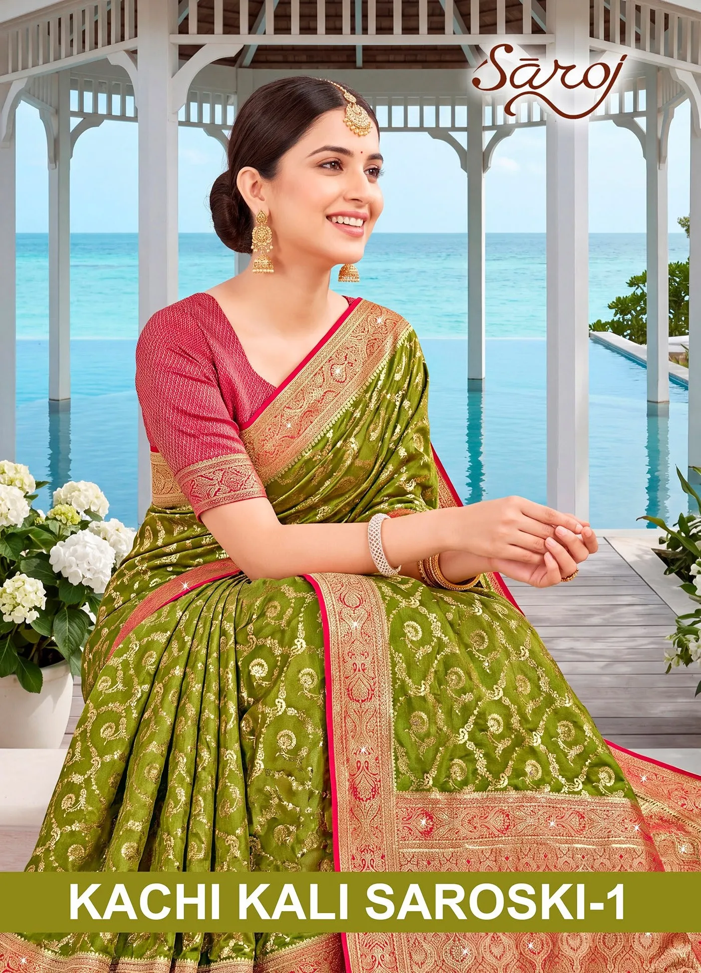 Saroj Kachi kali saroski vol.1 Silk saree in surat with price wholesale