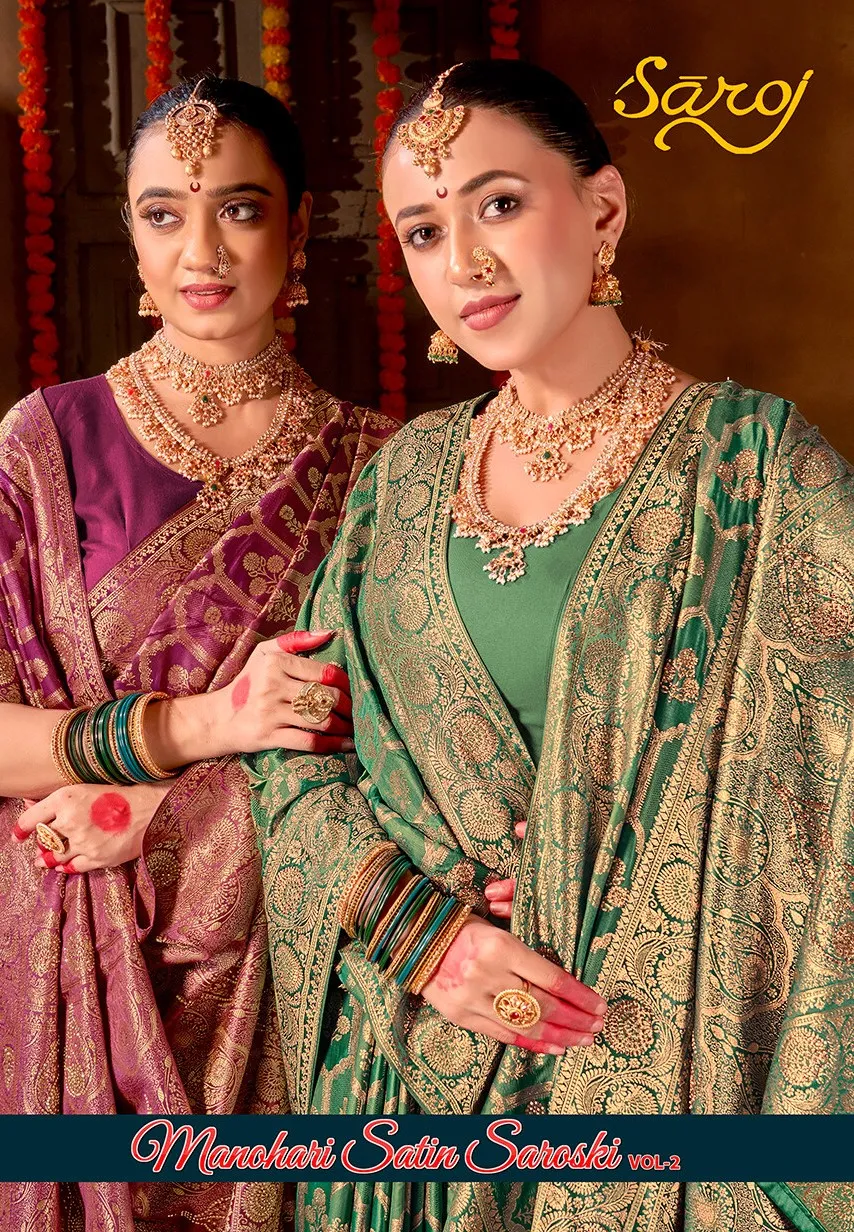 Saroj Manohari satin silk vol.2 satin silk saree in surat price wholesale