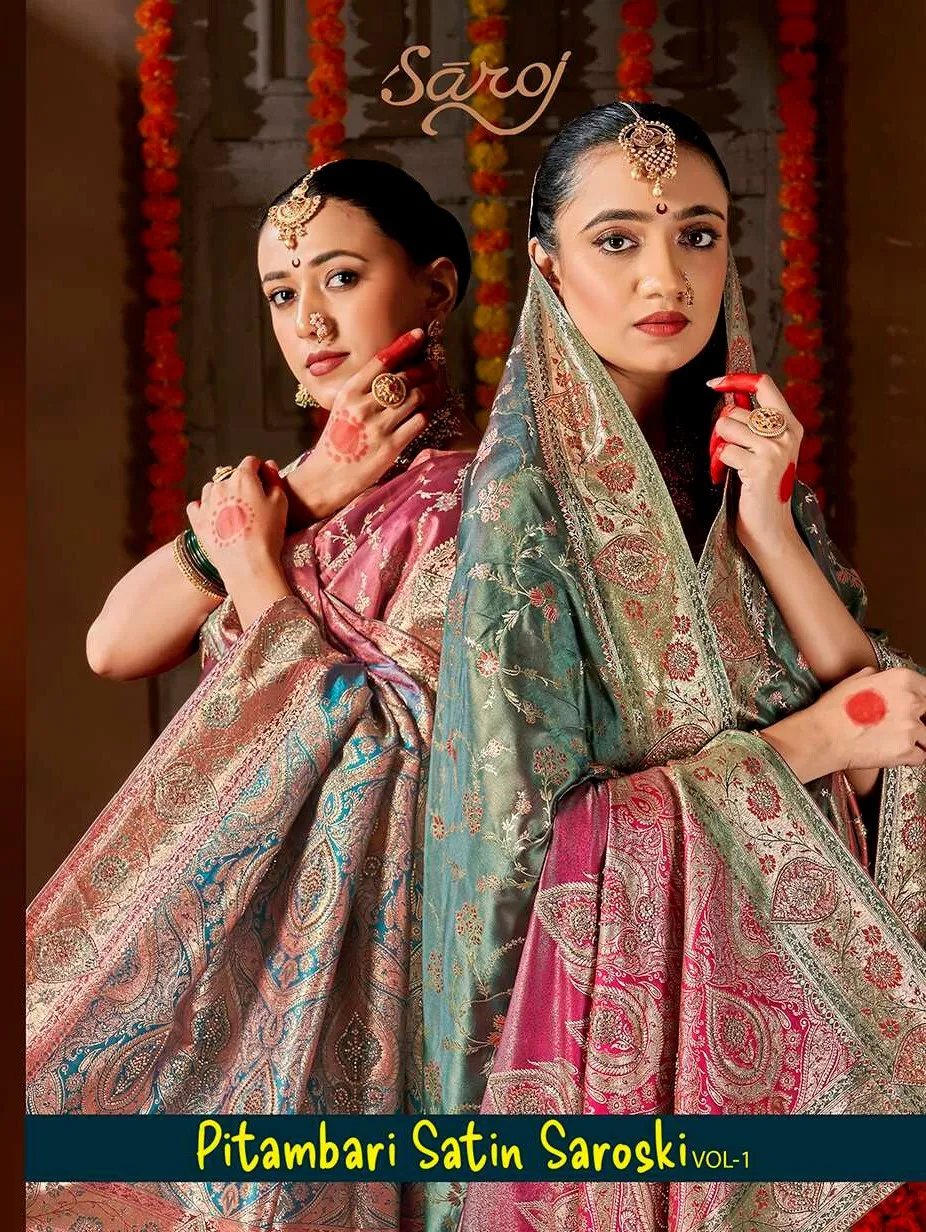 Saroj Pitambari satin saroski vol.1 Silk saree in surat with price wholesale