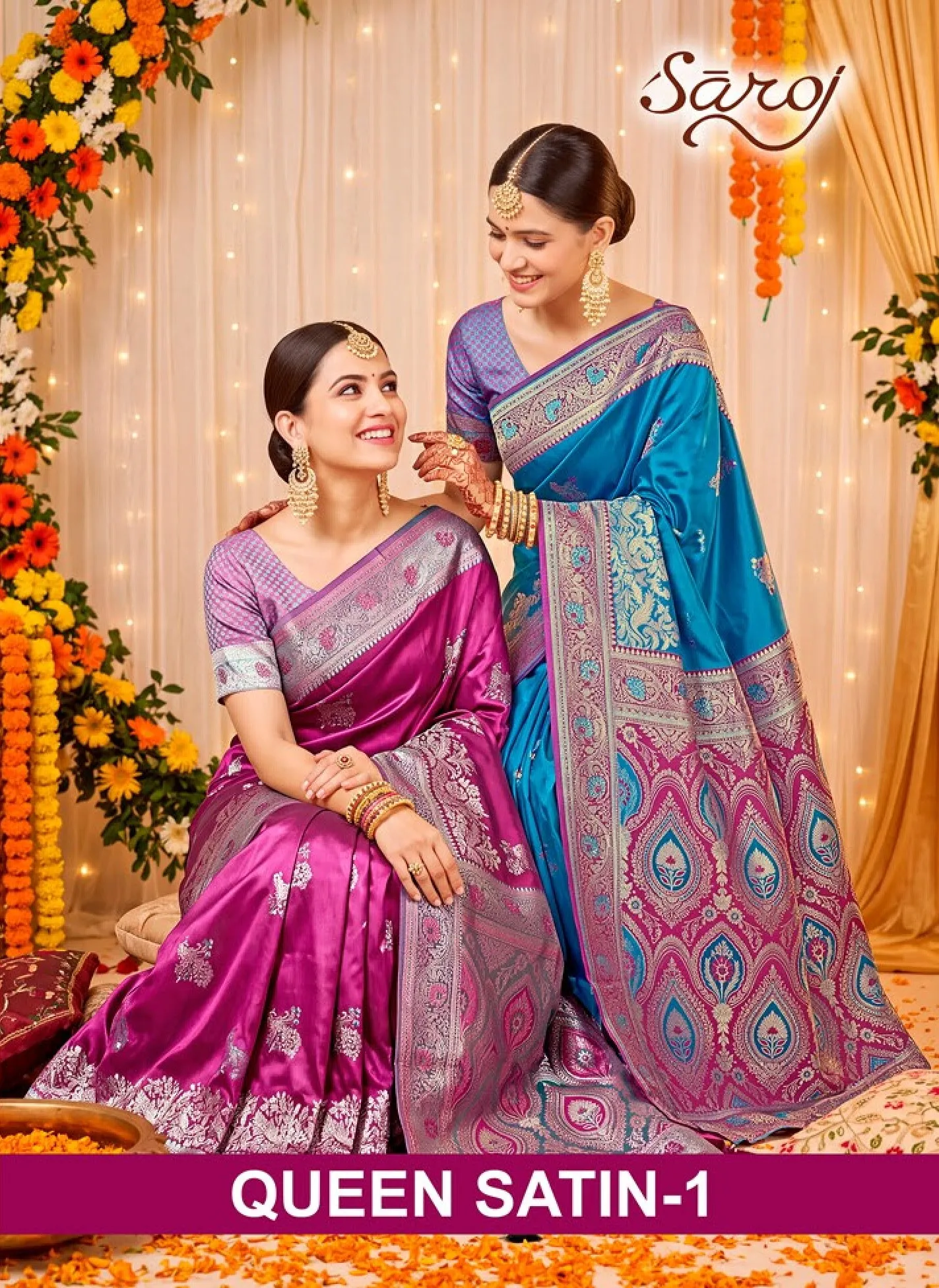 Saroj Queen Satin silk vol.1 Silk saree in surat with price wholesale