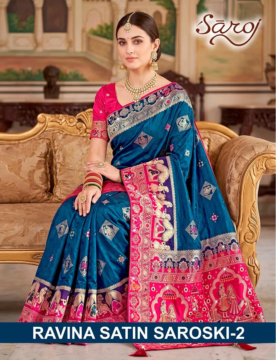 Saroj  Ravina satin saroski vol.2 Silk saree in surat price wholesale