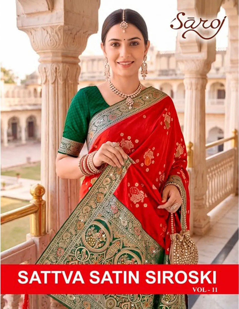 Saroj Sattva satin saroski vol.11 Satin silk saree in surat with price wholesale