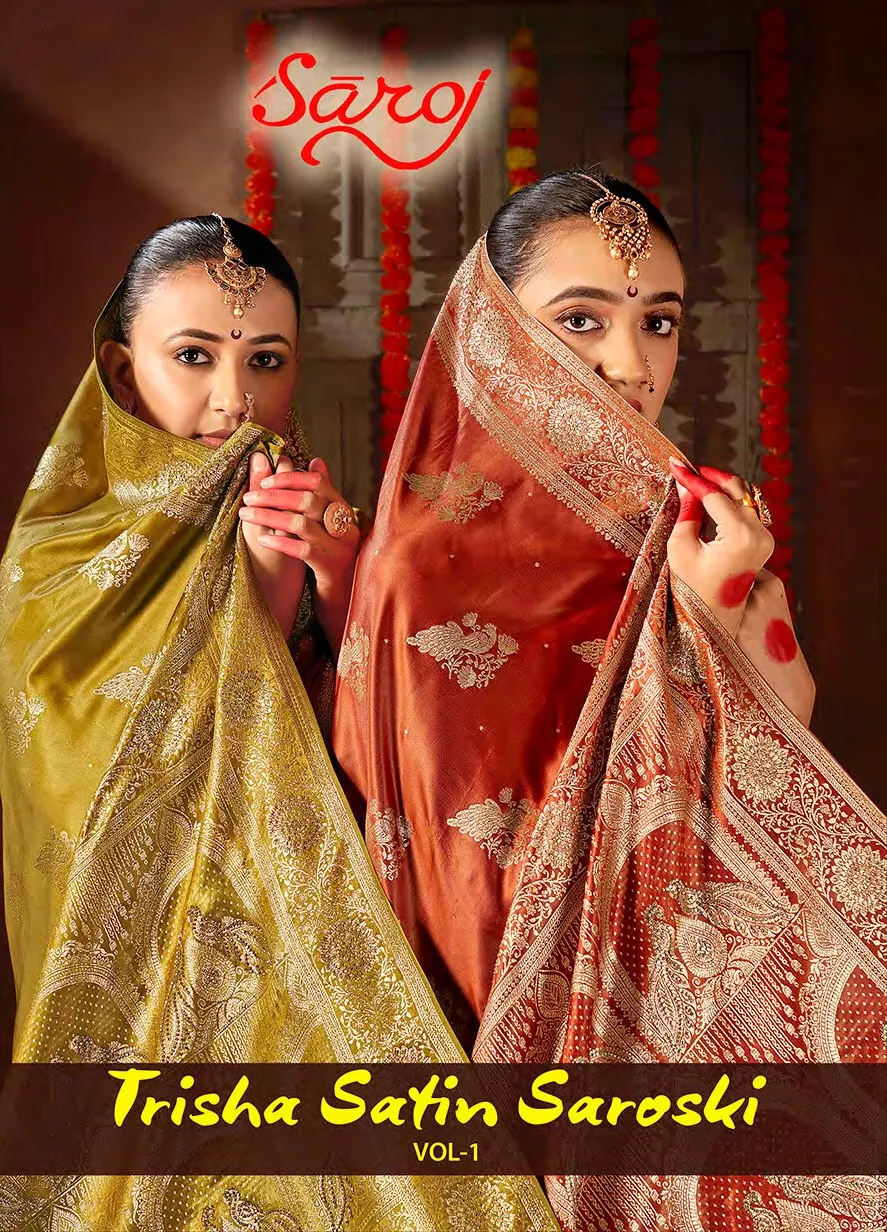 Saroj Trisha satin saroski vol.1 Satin silk saree in surat price wholesale