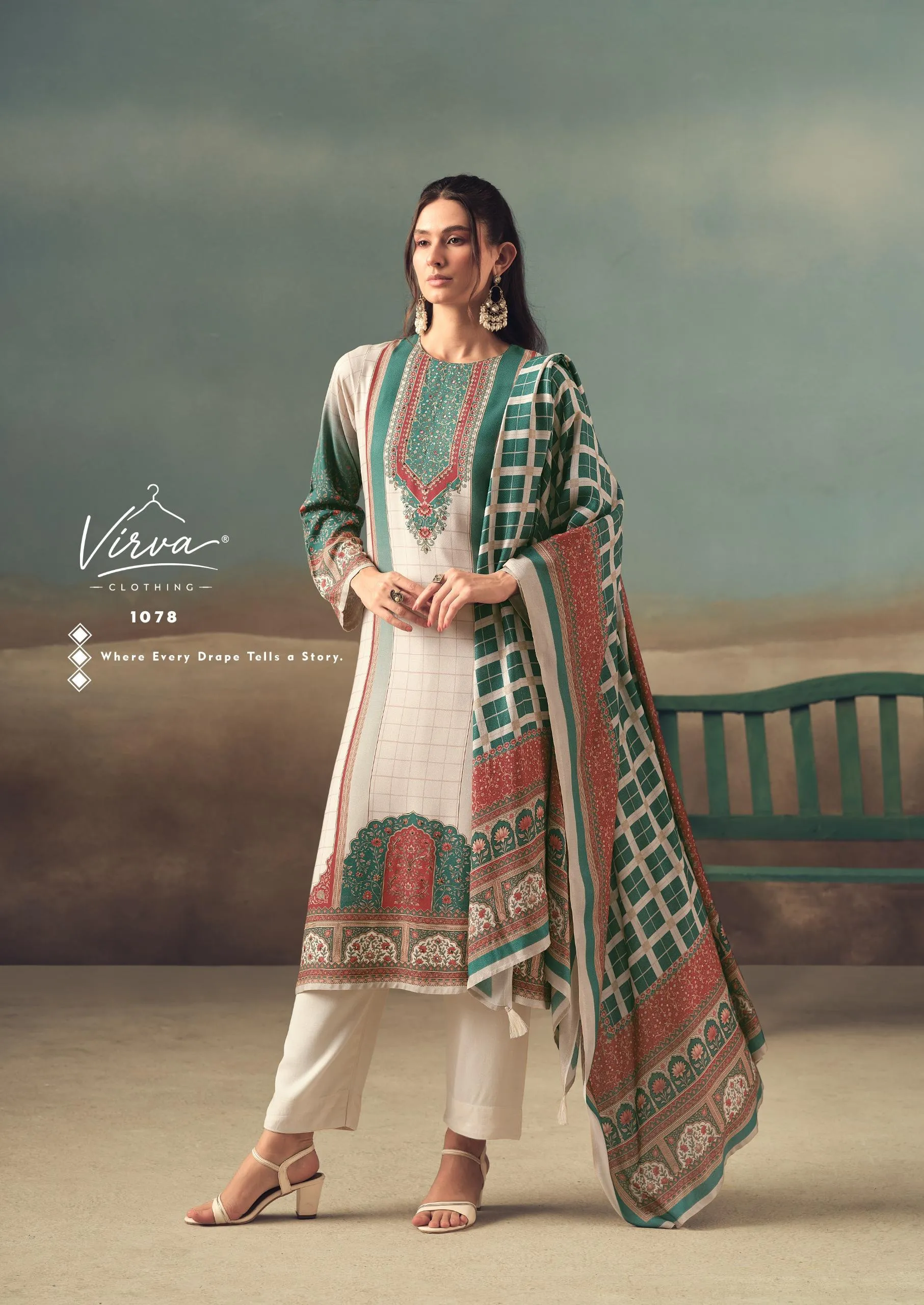 Virva Saaz catalog designer dress materials wholesale